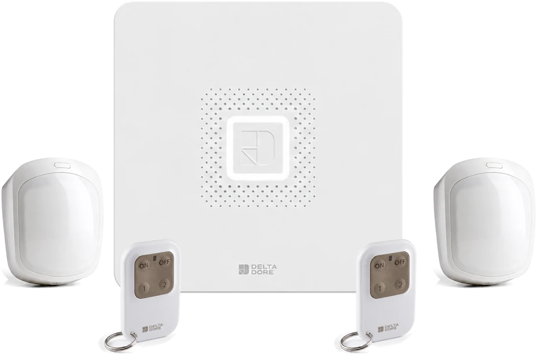 Pack alarme Tyxal+ : centrale-sirène, 2 détecteurs de mouvement, 2 télécommandes
